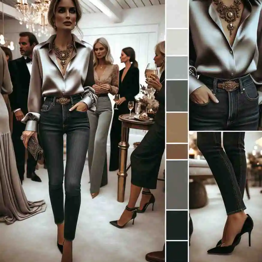 Expert tips on dressing up jeans with elegant tops, accessories, and shoes to achieve a polished yet relaxed look. Perfect for balancing sophistication with comfort at your next event."